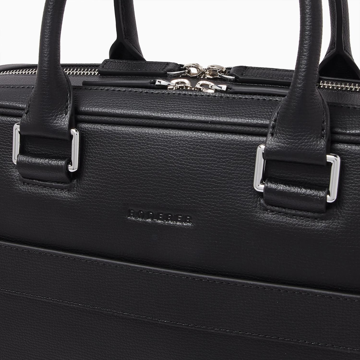 Award Double Briefcase > Italian Leather Black