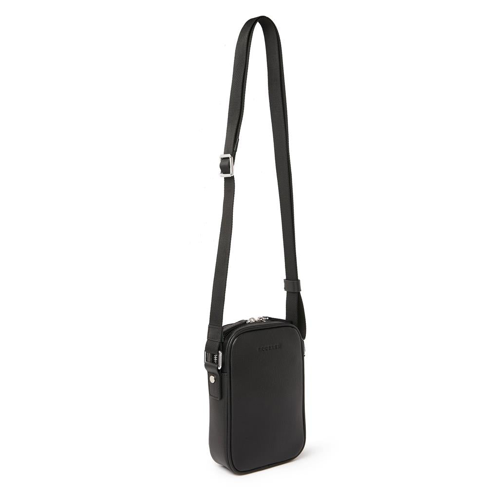 Award Mini Messenger Bag > Italian Leather Black