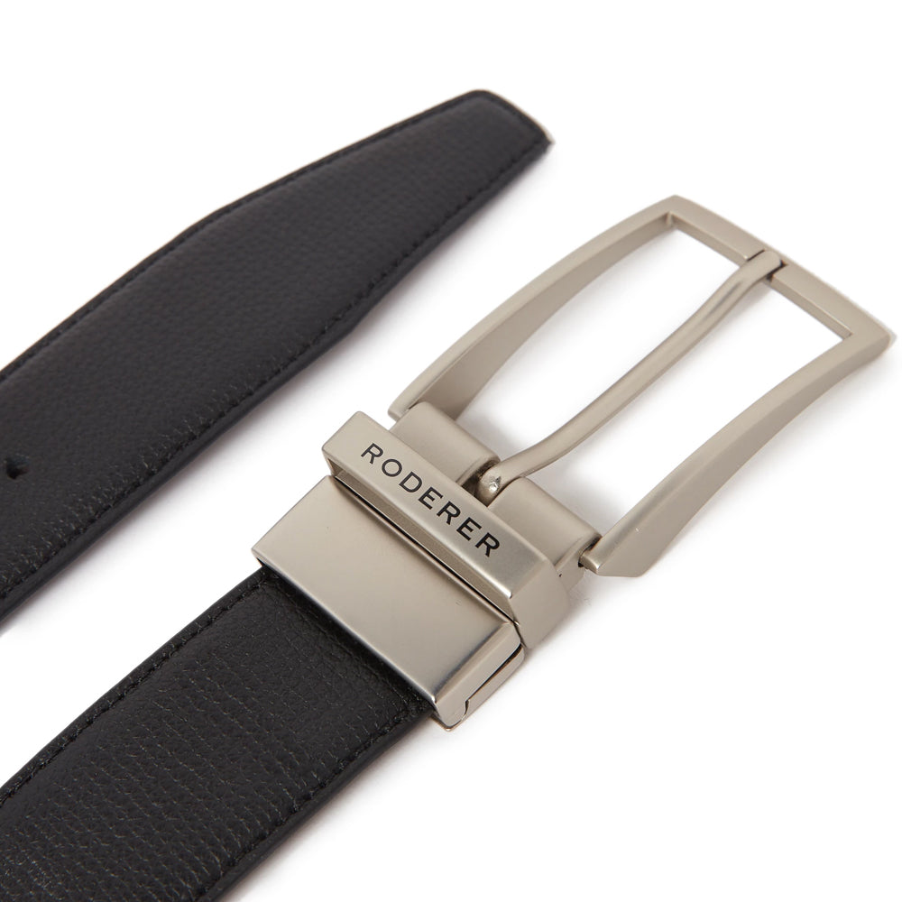 Maestro Reversible Belt > Italian Leather Black & Brown / Black Matt & Silver Matt Buckles