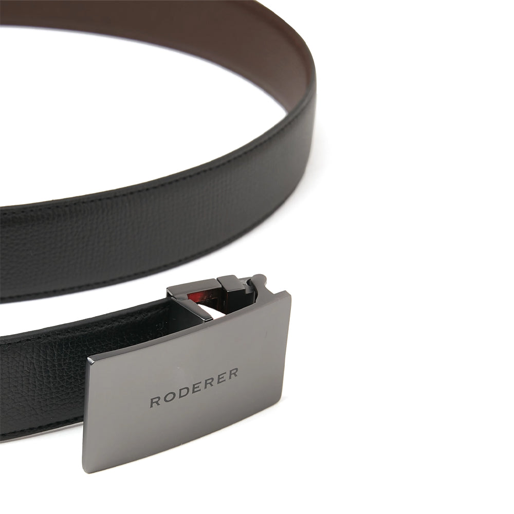 Virtuoso Reversible Belt > Italian Leather Black & Brown / 2 Gunmetal Buckles