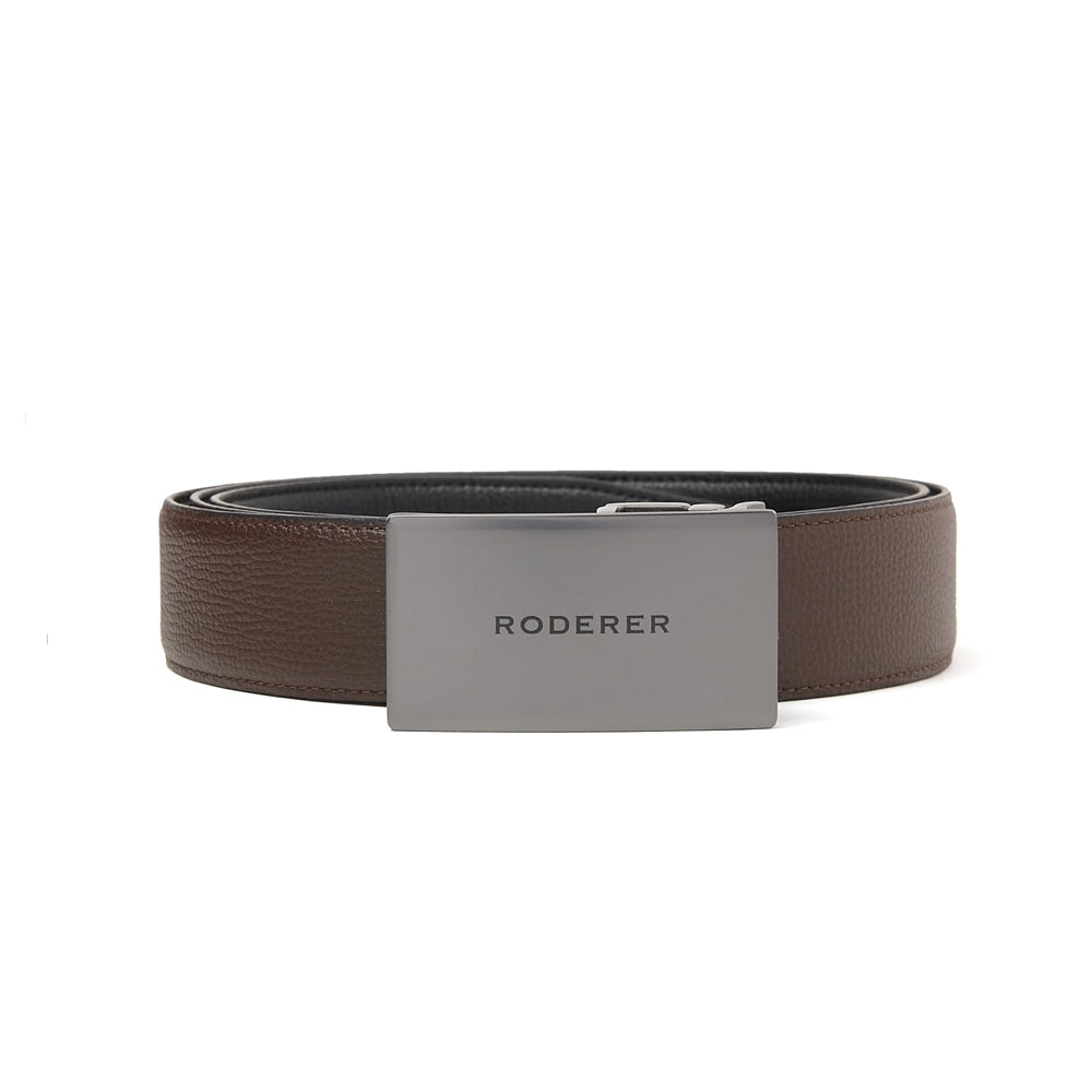 Virtuoso Reversible Belt > Italian Leather Black & Brown / 2 Gunmetal Buckles