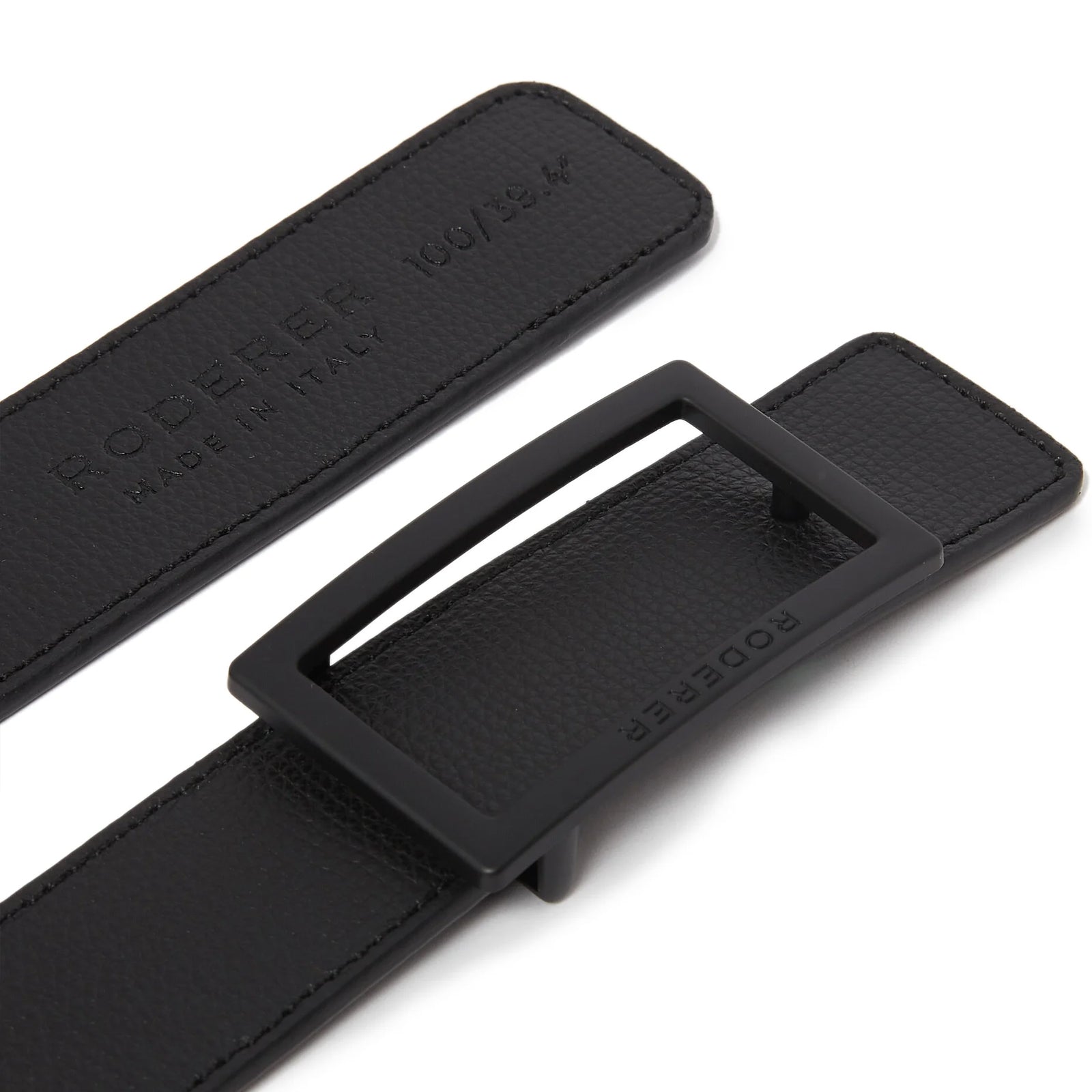 Ace Reversible Belt > Italian Leather Black & Blue / Black Matt & Silver Matt Buckles
