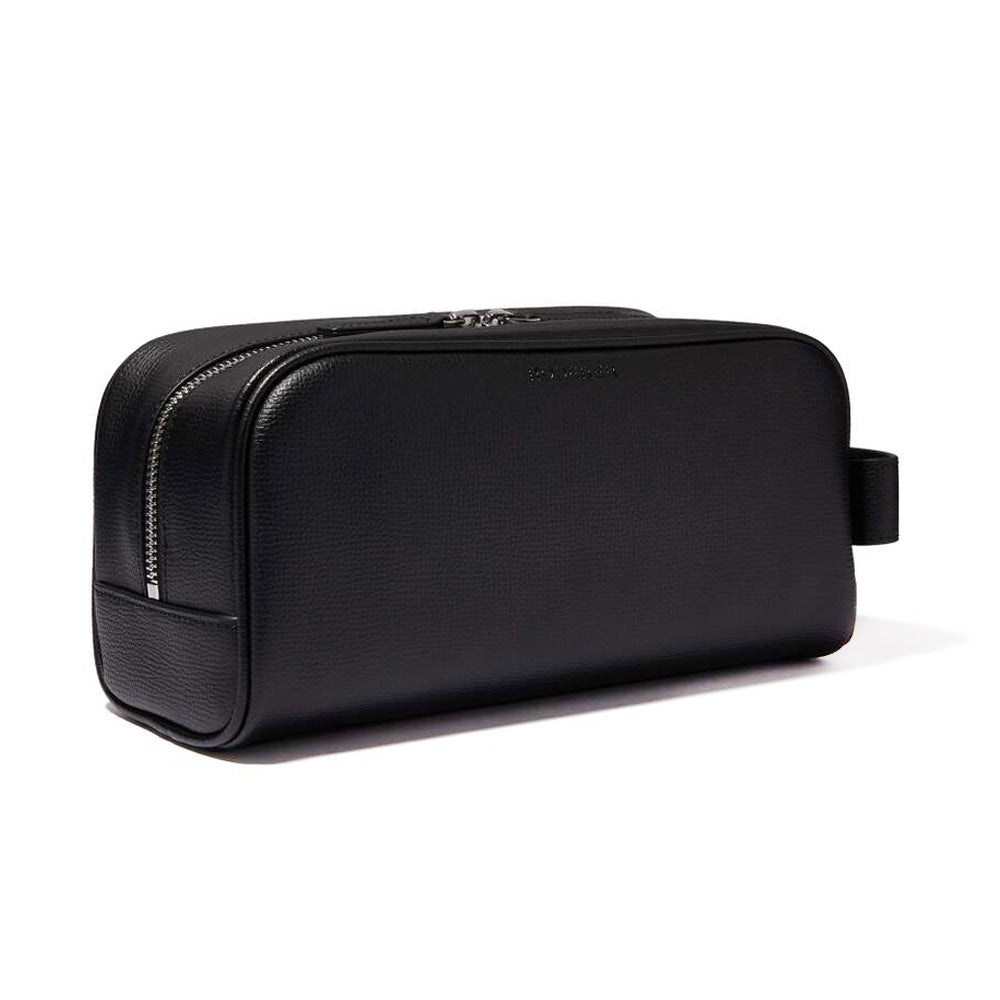 Award Wash Bag > Italian Leather Black