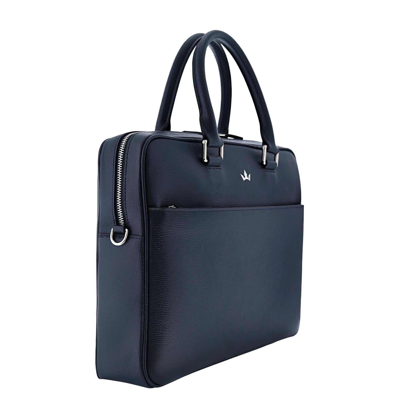 Award Briefcase > Italian Leather Navy Blue