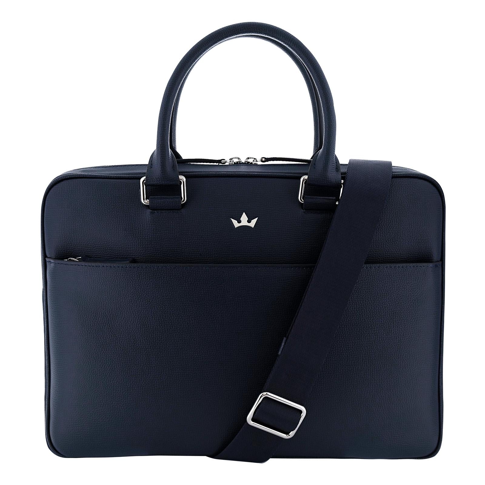 Award Briefcase > Italian Leather Navy Blue