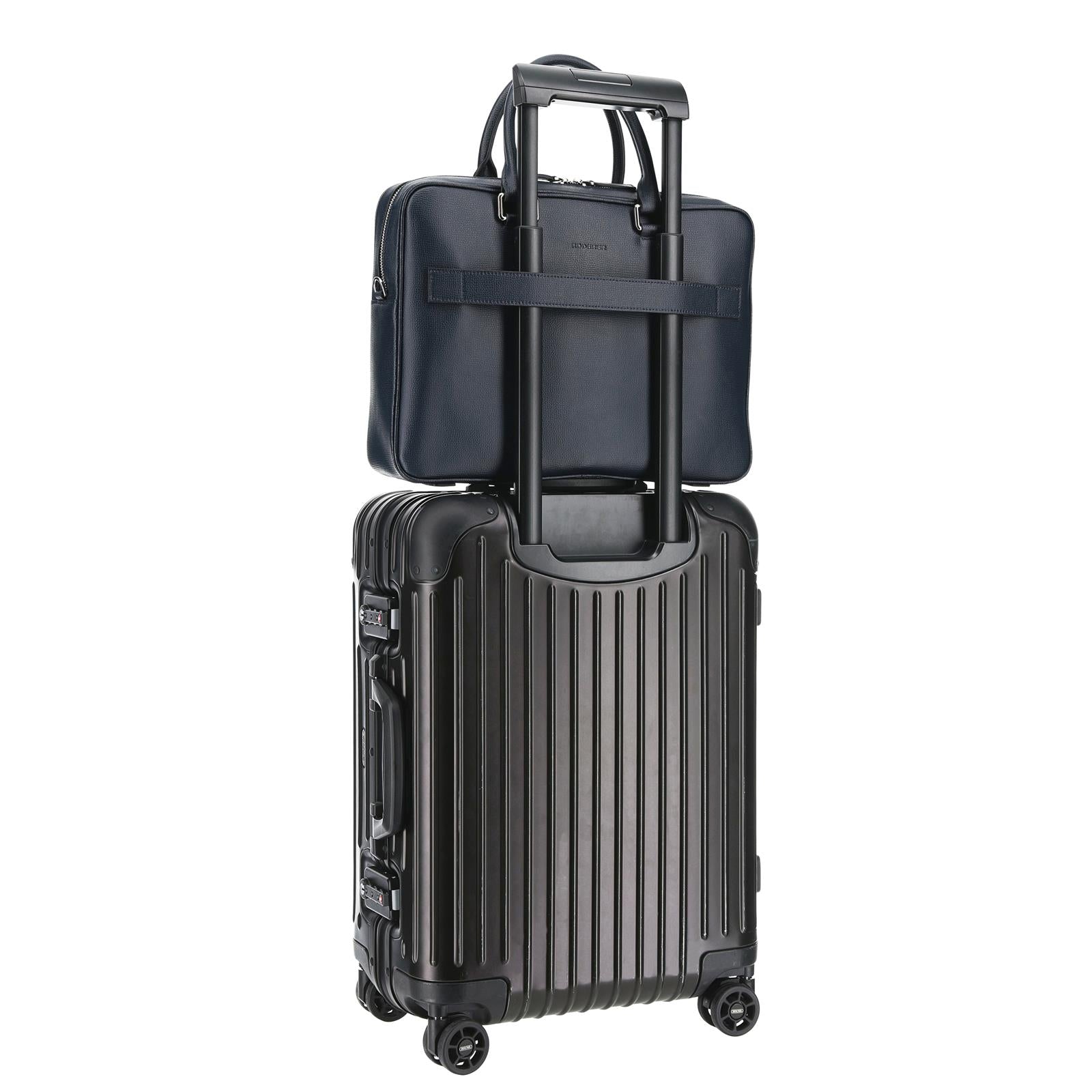 Award Briefcase > Italian Leather Navy Blue