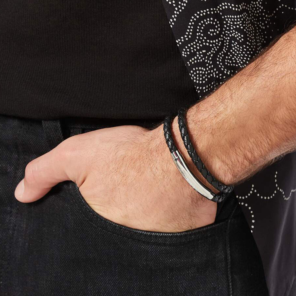 Dino Double Tour Bracelet > Black
