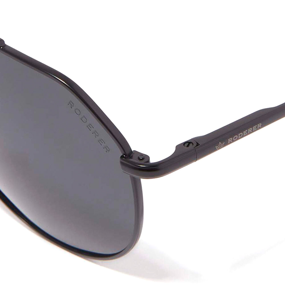 Edgar Aviator Polarized Sunglasses > Black Matt / Black