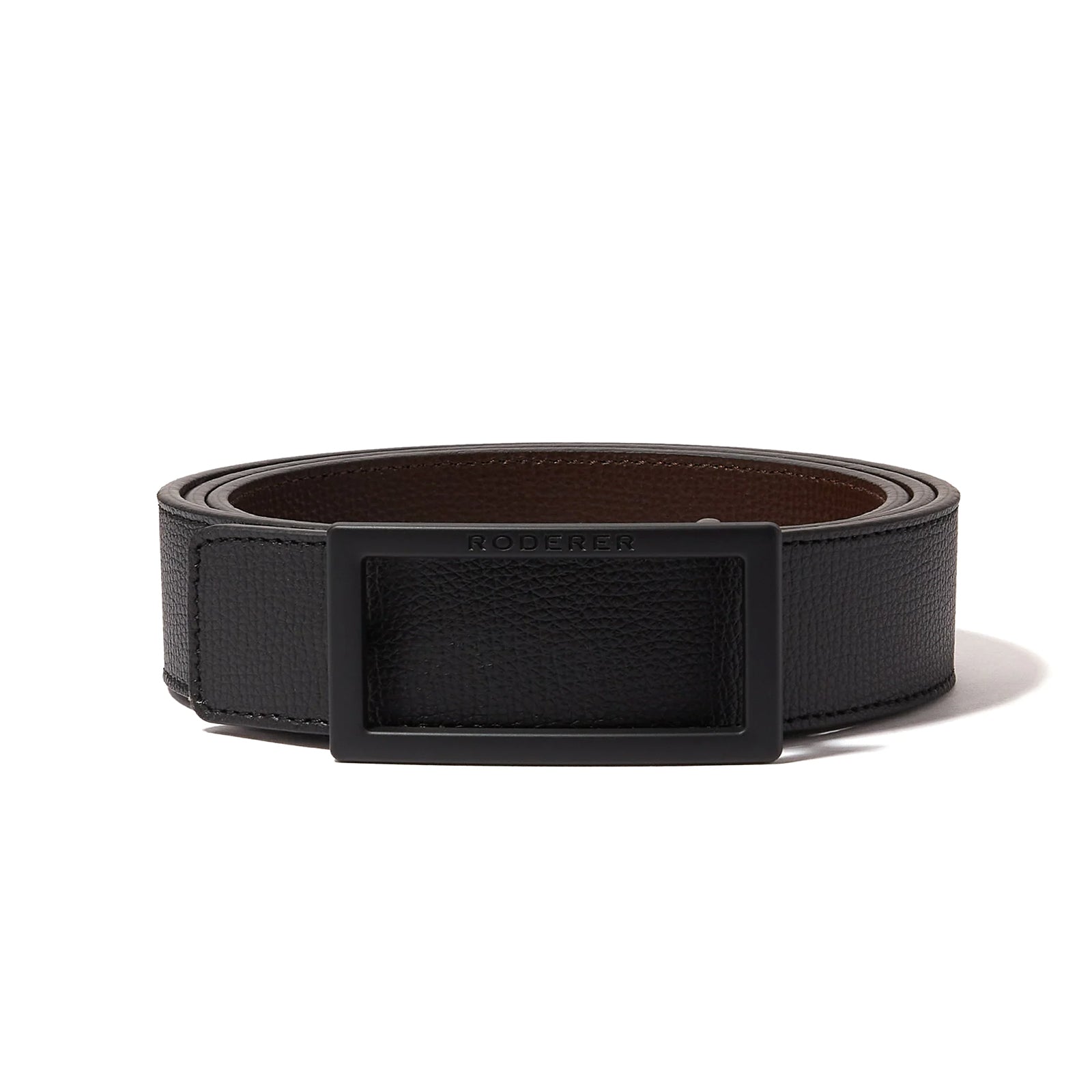 Ace Reversible Belt > Italian Leather Black & Brown / Black Matt & Silver Matt Buckles
