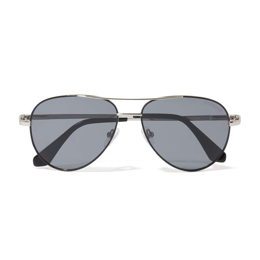 James Aviator Polarized Sunglasses > Silver & Black / Grey