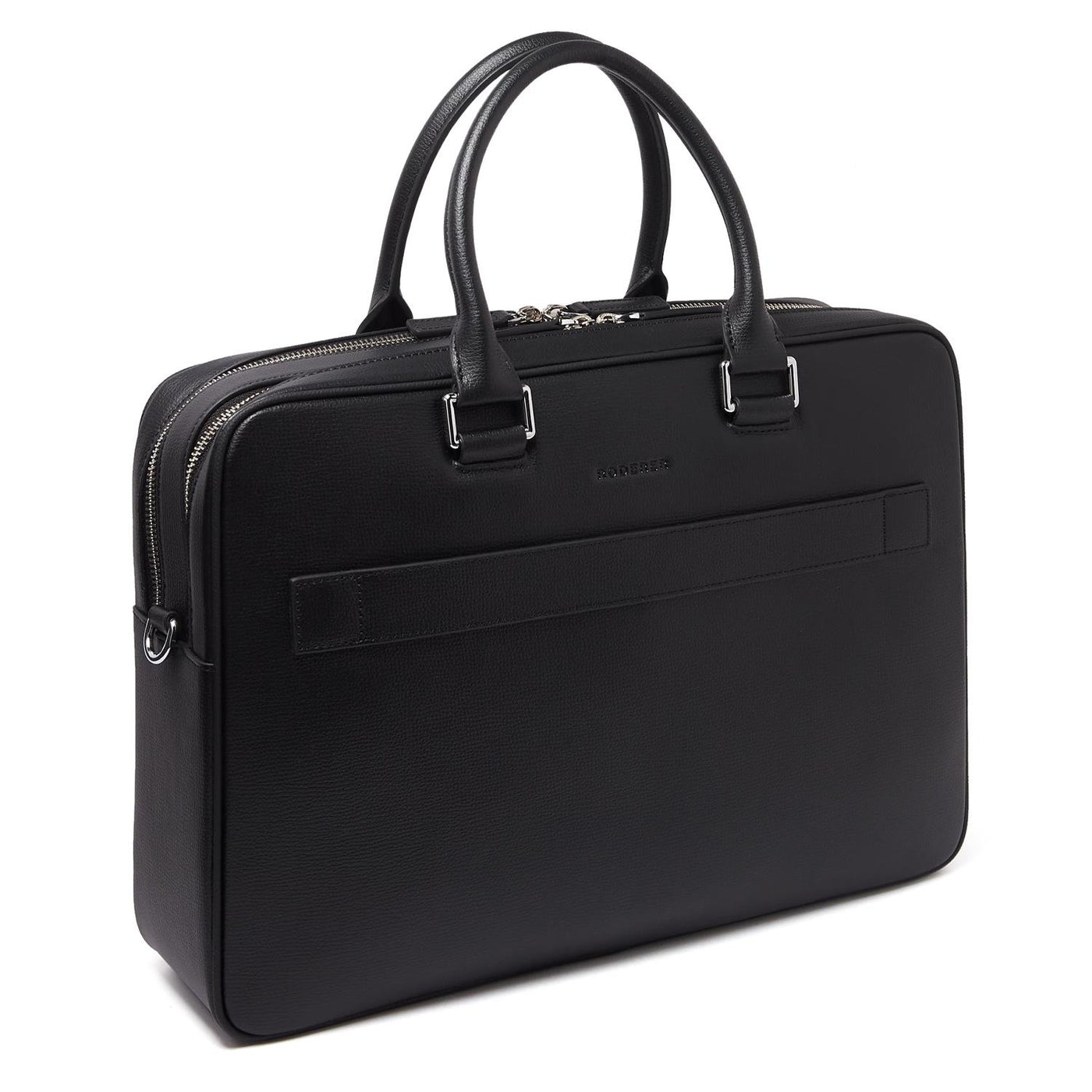 トートバッグ Roderer Black Italian Leather Black Award Double Briefcase Award Double Briefcase For Man > Italian Leather Black – RODERER