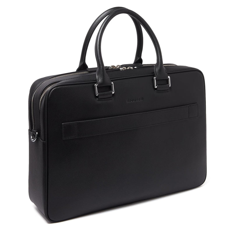 Award Double Briefcase > Italian Leather Black