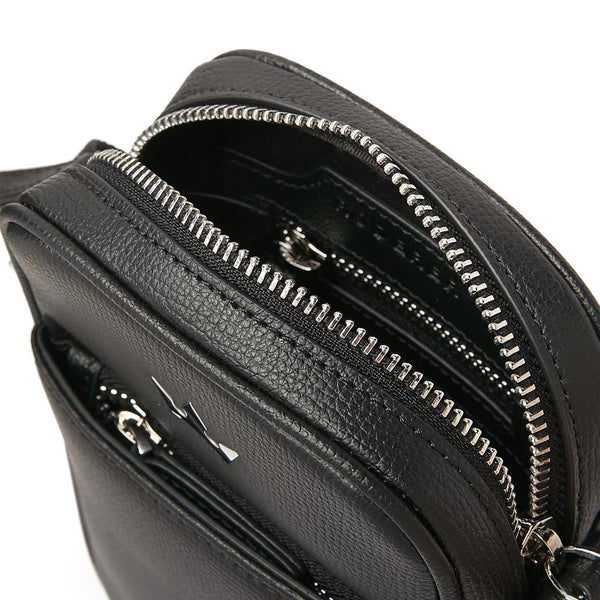 Award Mini Messenger Bag > Italian Leather Black