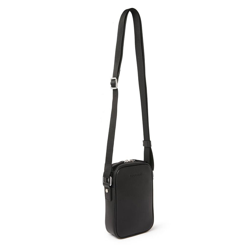 Award Mini Messenger Bag > Italian Leather Black