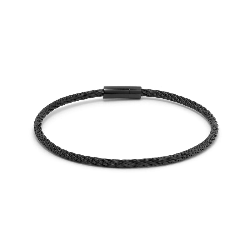 GIACOMO BRACELET > STAINLESS STEEL CABLE BLACK