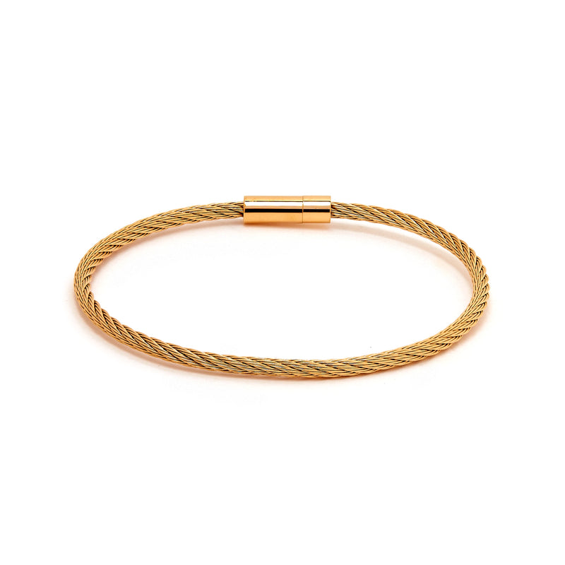 GIACOMO BRACELET > STAINLESS STEEL CABLE YELLOW GOLD