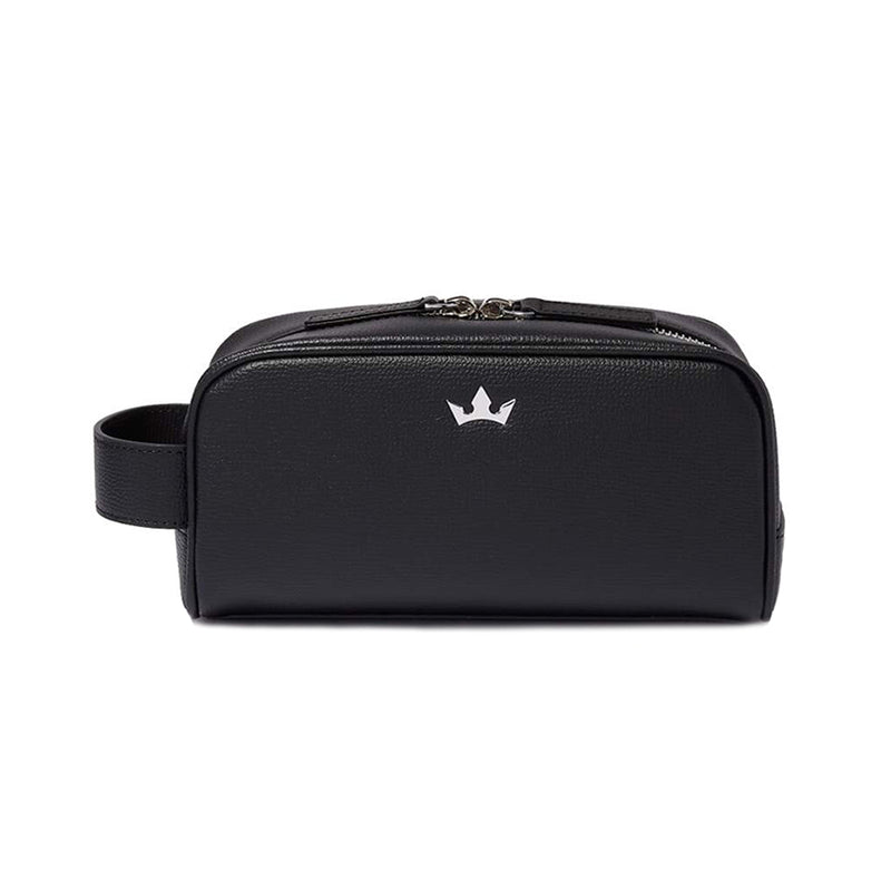 AWARD MINI WASH BAG > ITALIAN LEATHER BLACK