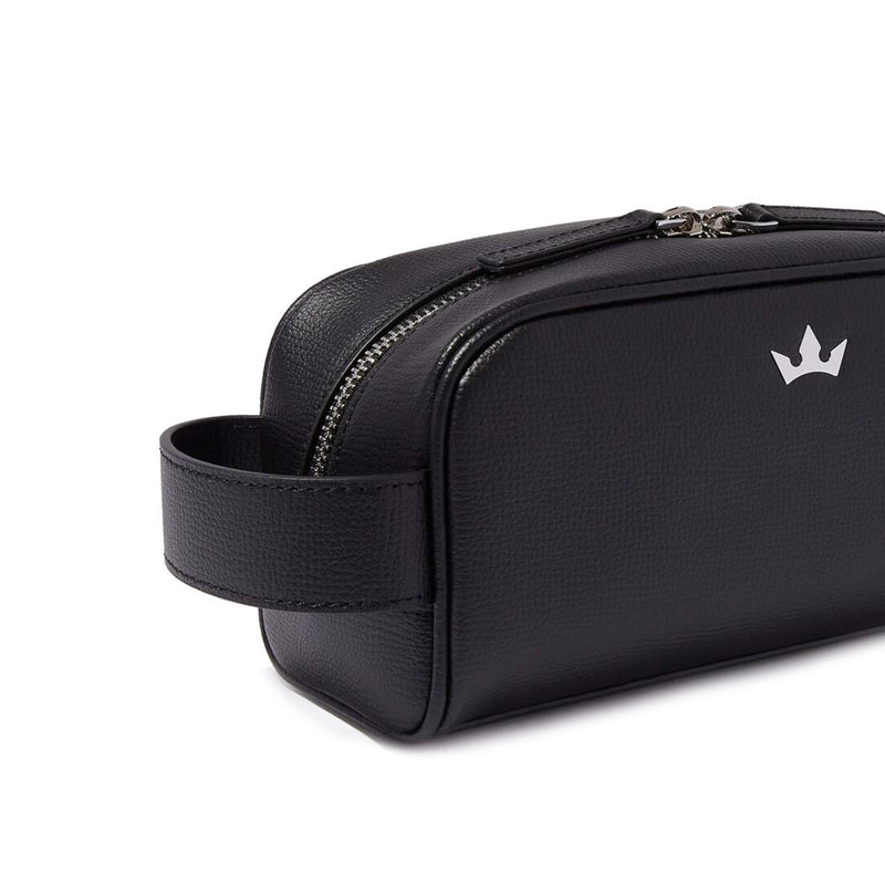 AWARD MINI WASH BAG > ITALIAN LEATHER BLACK