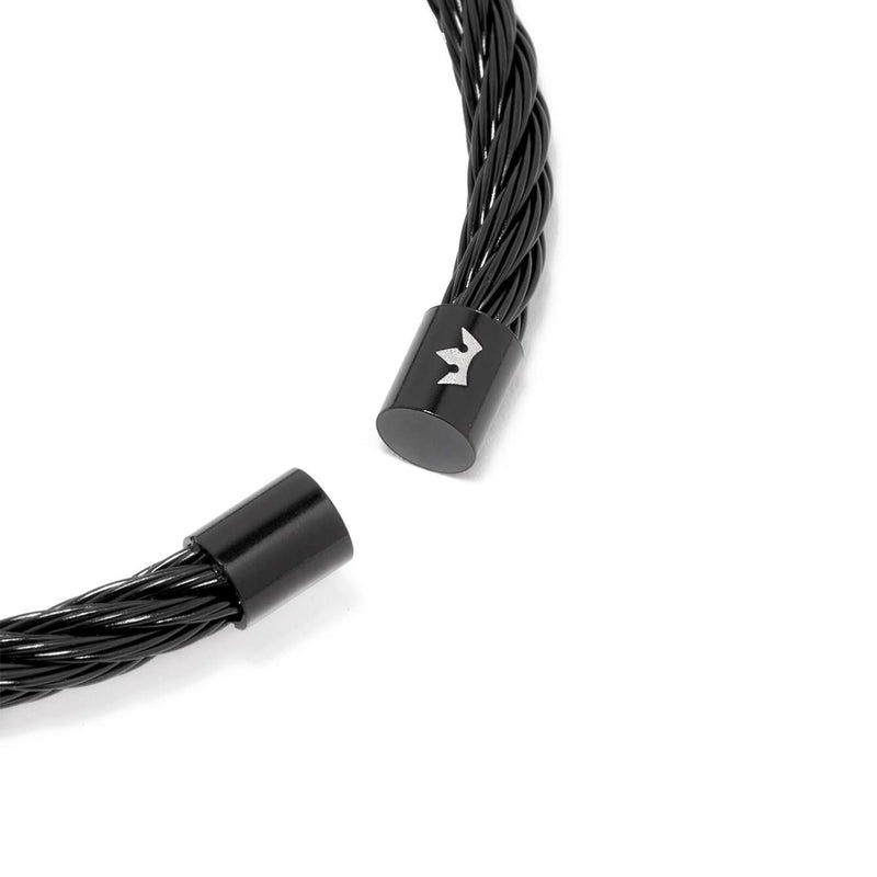 Roderer Aurelio Stainless Steel Cable Bracelet Black