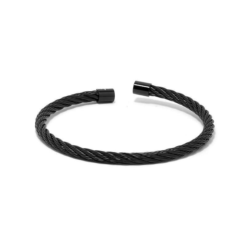 Roderer Aurelio Stainless Steel Cable Bracelet Black