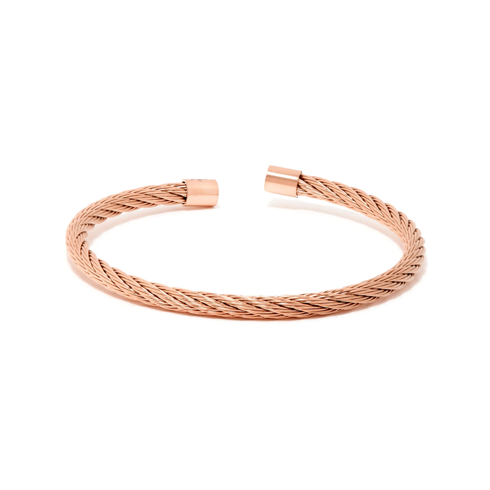Aurelio Bracelet > Stainless Steel Cable Rose Gold