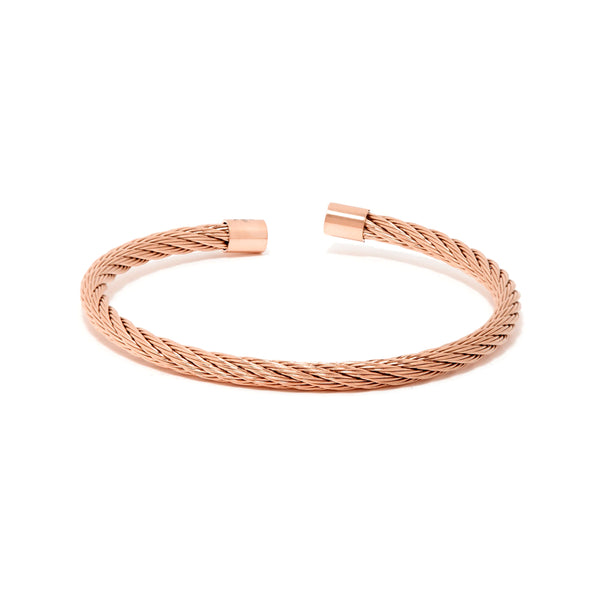 Aurelio Bracelet > Stainless Steel Cable Rose Gold