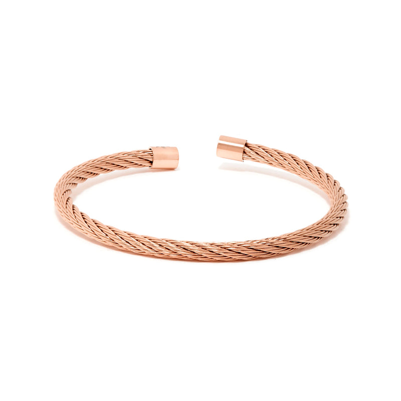 Aurelio Bracelet > Stainless Steel Cable Rose Gold