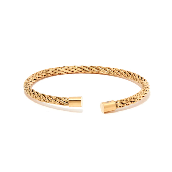 Aurelio Bracelet > Stainless Steel Cable Yellow Gold