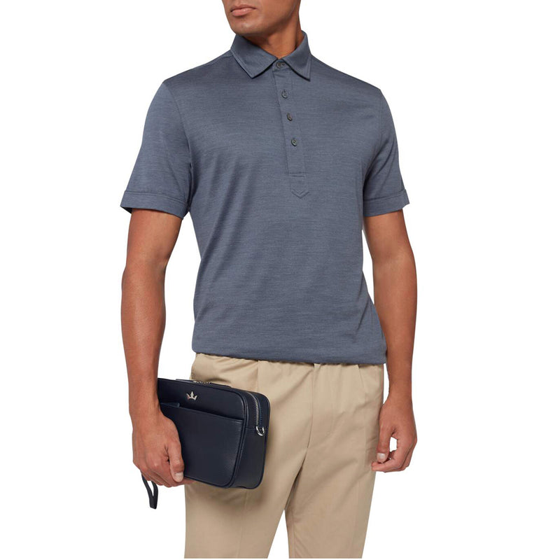 Award 5-in-1 Messenger Bag > Italian Leather Navy Blue