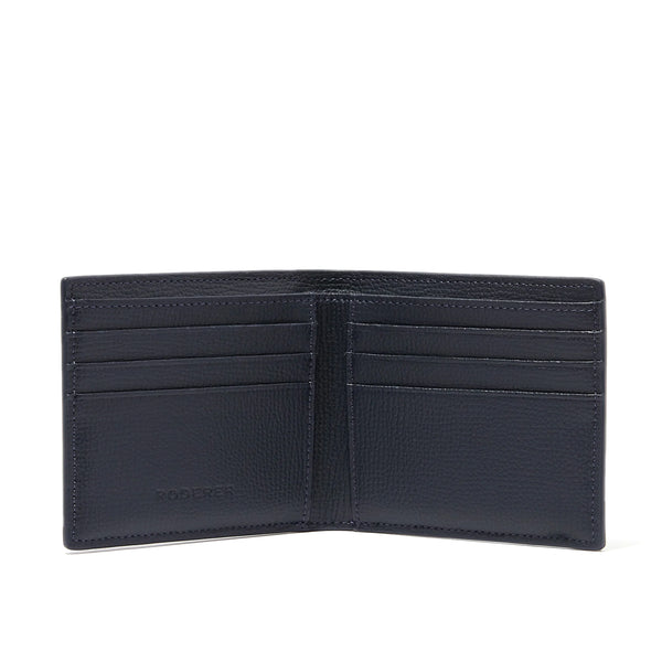 Award 6cc Bifold > Italian Leather Navy Blue