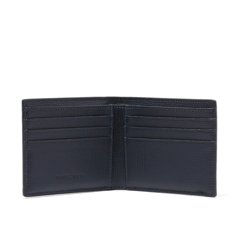 AWARD 6CC BIFOLD > ITALIAN LEATHER NAVY BLUE