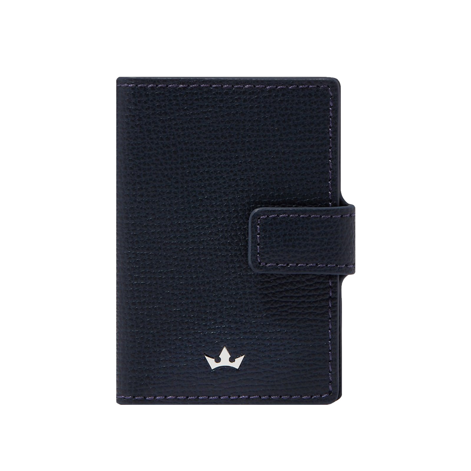 Award Clip Card Holder > Italian Leather Navy Blue