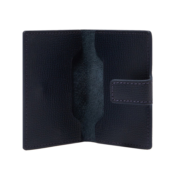 Award Clip Card Holder > Italian Leather Navy Blue