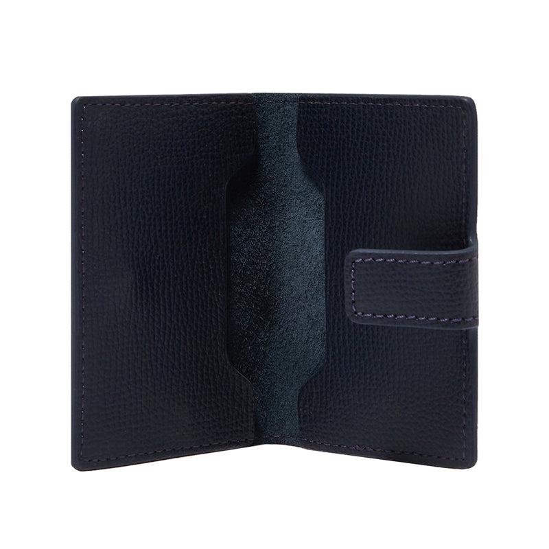 Award Clip Card Holder > Italian Leather Navy Blue