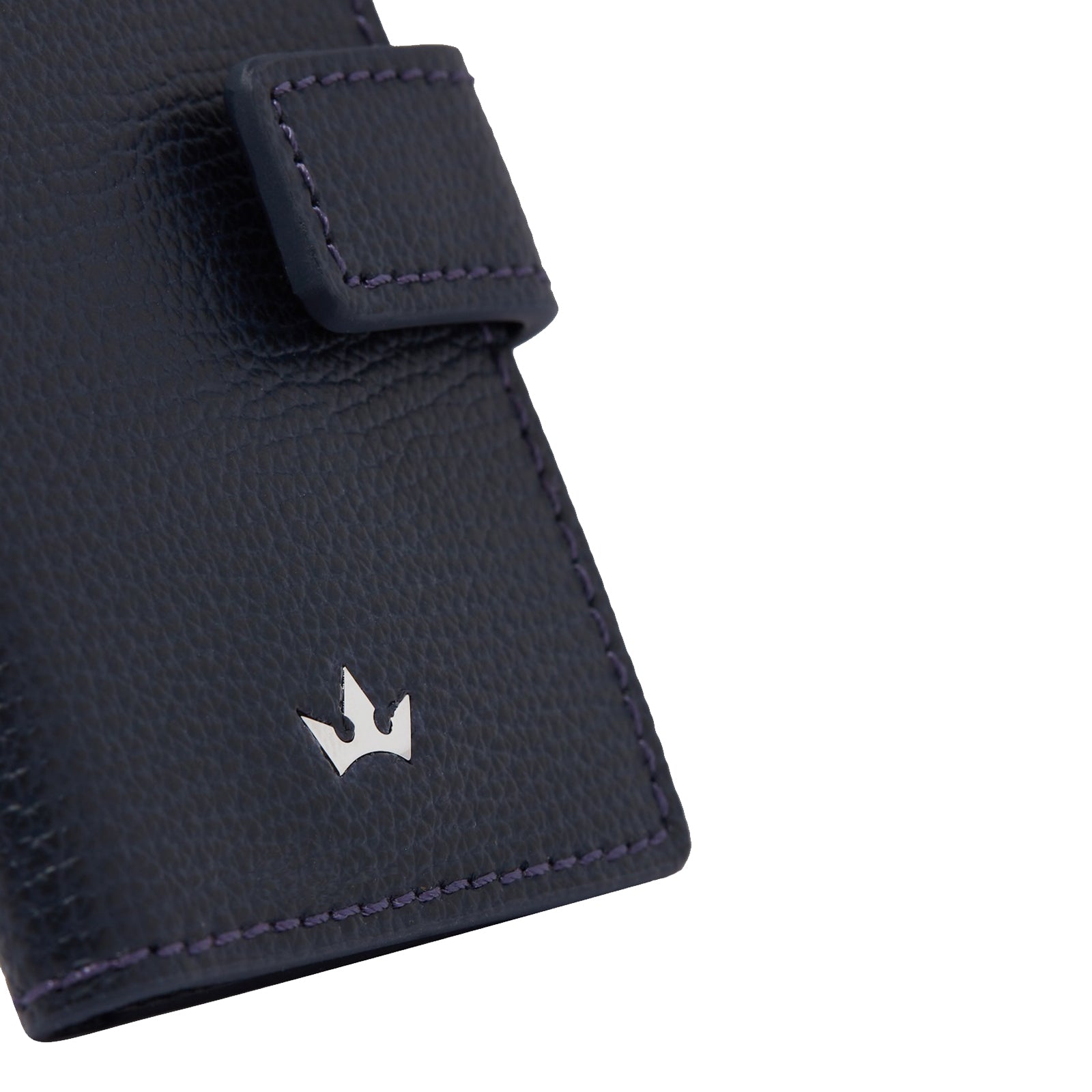 Award Clip Card Holder > Italian Leather Navy Blue