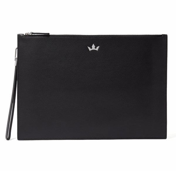 AWARD MEDIUM POUCH > ITALIAN LEATHER BLACK