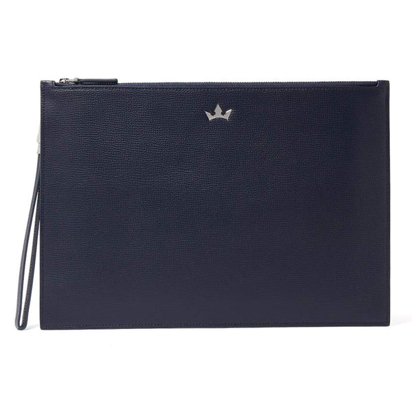 Award Medium Pouch > Italian Leather Navy Blue