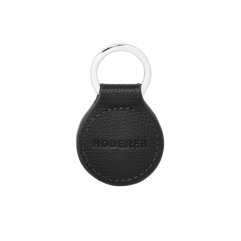 AWARD ROUND KEY RING > ITALIAN LEATHER BLACK