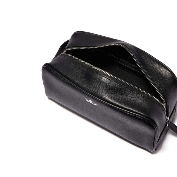 Award Wash Bag > Italian Leather Black