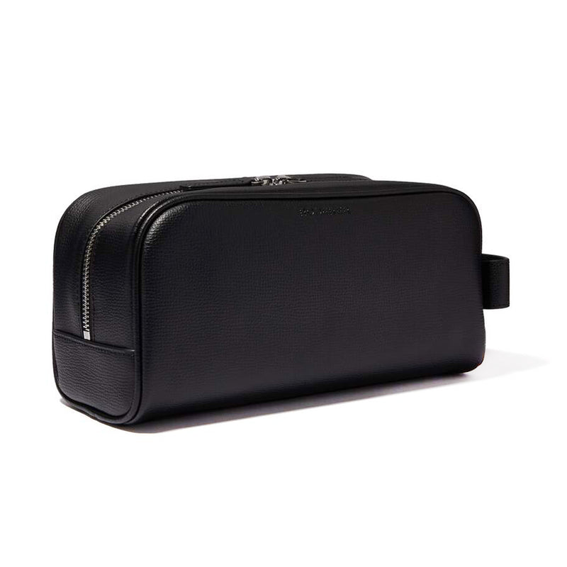 AWARD WASH BAG > ITALIAN LEATHER BLACK