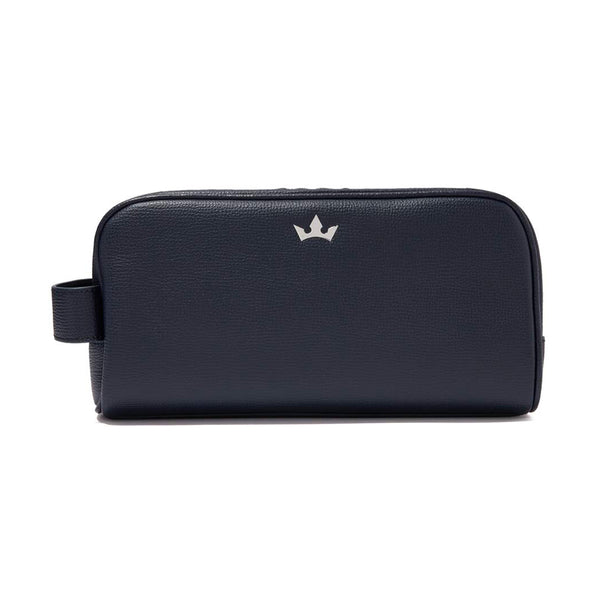 AWARD WASH BAG > ITALIAN LEATHER NAVY BLUE