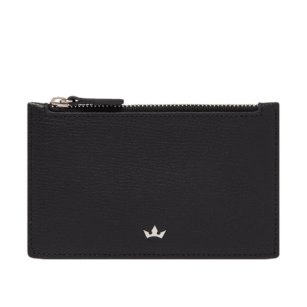 AWARD ZIP CARD HOLDER > ITALIAN LEATHER BLACK