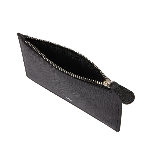 Award Zip Card Holder > Italian Leather Black