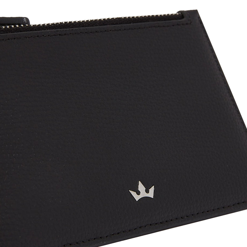 AWARD ZIP CARD HOLDER > ITALIAN LEATHER BLACK