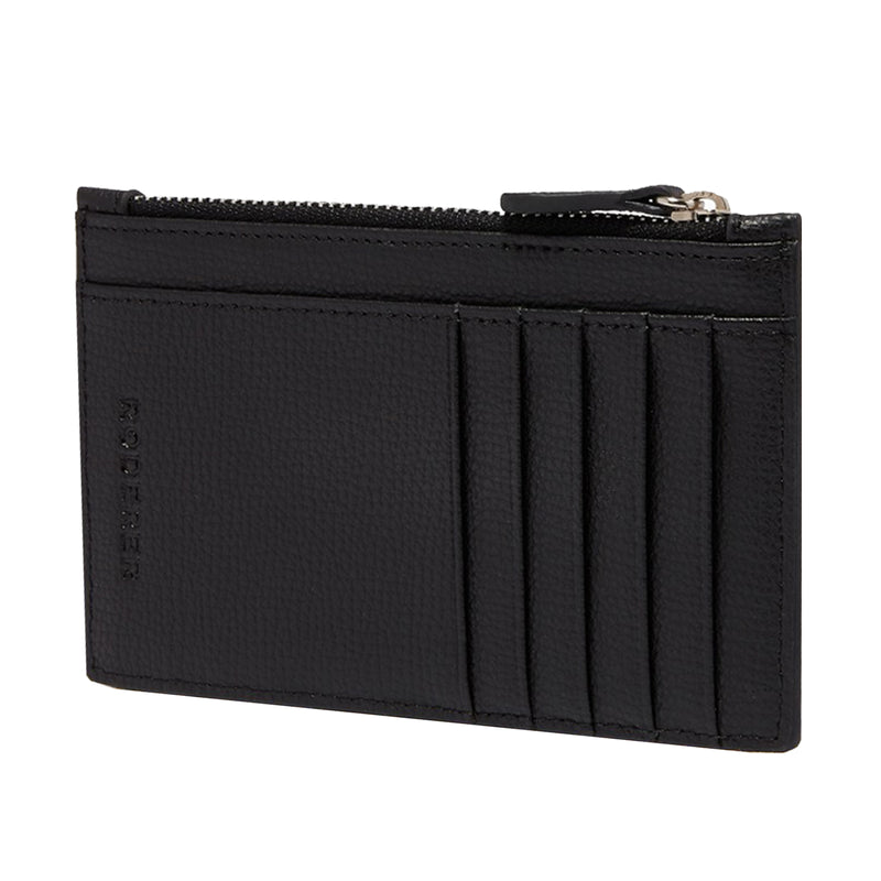 AWARD ZIP CARD HOLDER > ITALIAN LEATHER BLACK