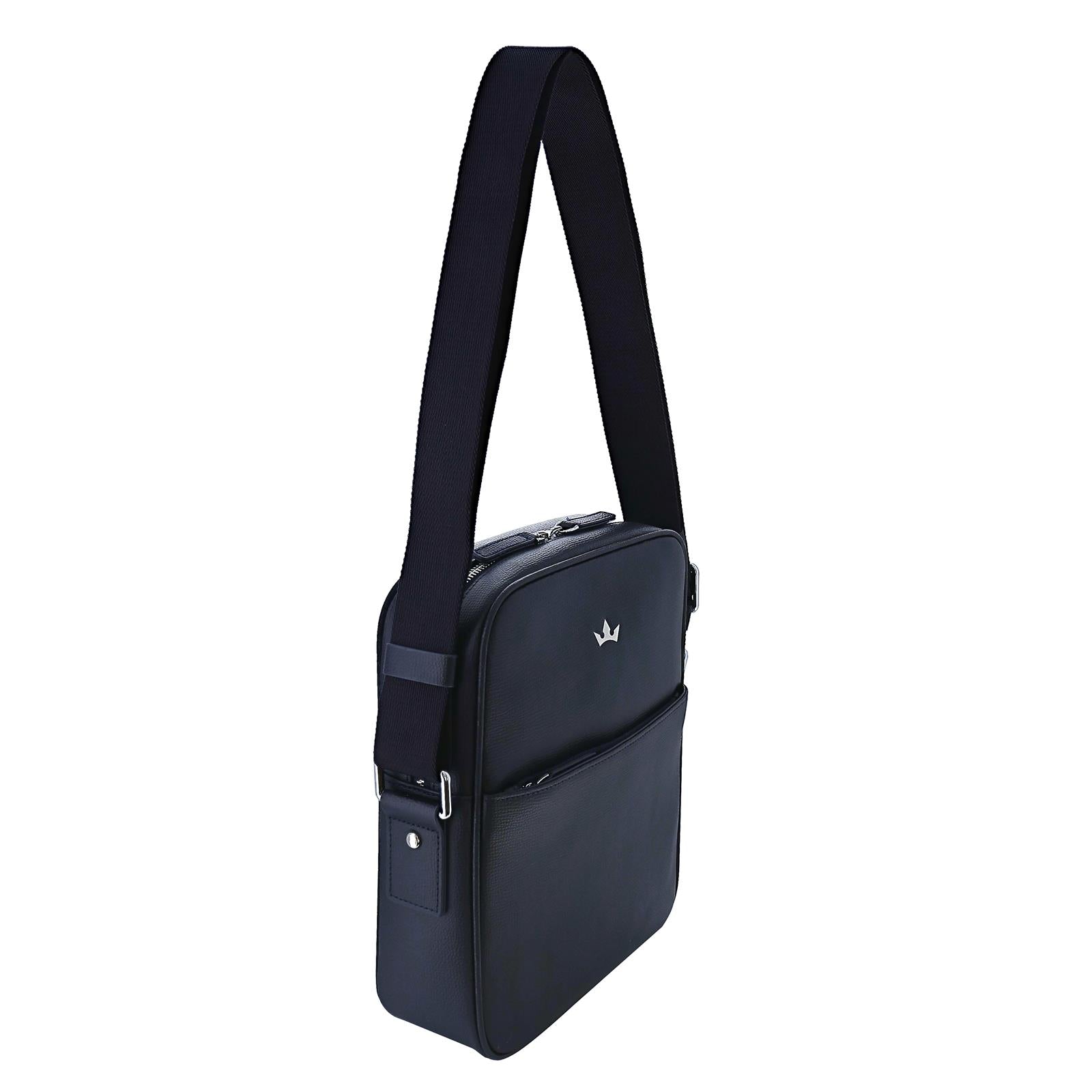 Award Messenger Bag > Italian Leather Navy Blue