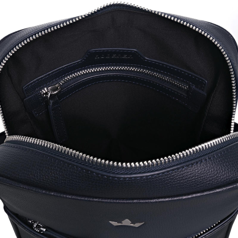 AWARD 5-IN-1 MESSENGER BAG > ITALIAN LEATHER NAVY BLUE – RODERER