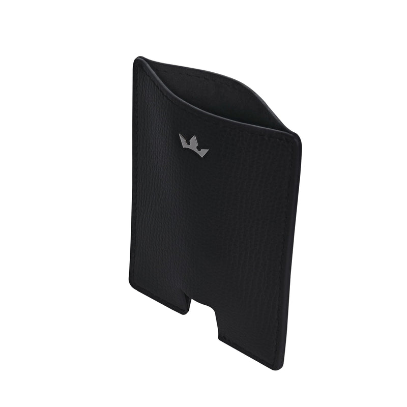 AWARD MINI CARD HOLDER > ITALIAN LEATHER BLACK