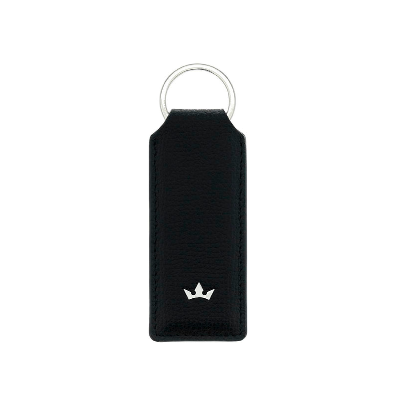 AWARD RECTANGULAR KEY RING > ITALIAN LEATHER BLACK