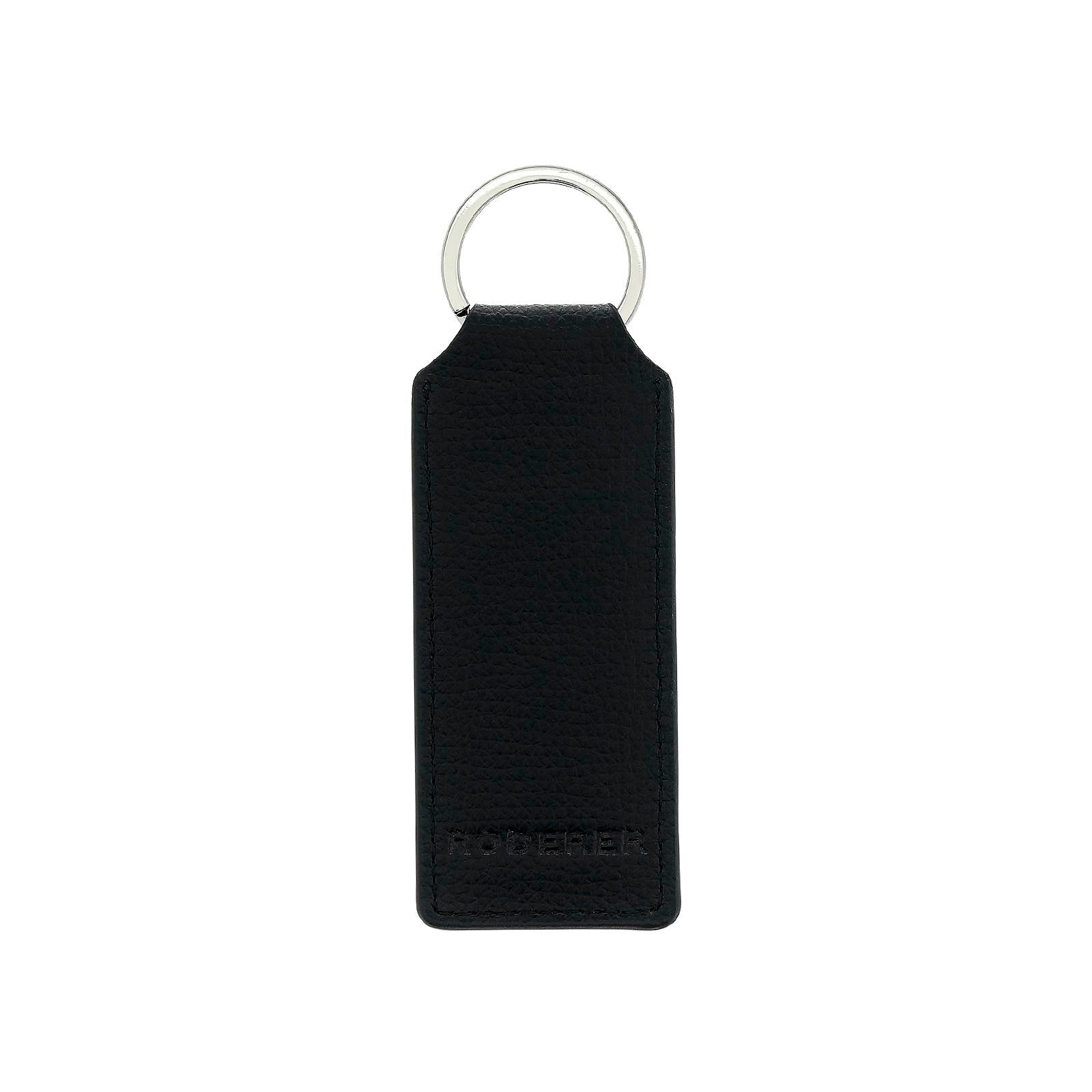 Award Rectangular Key Ring > Italian Leather Black